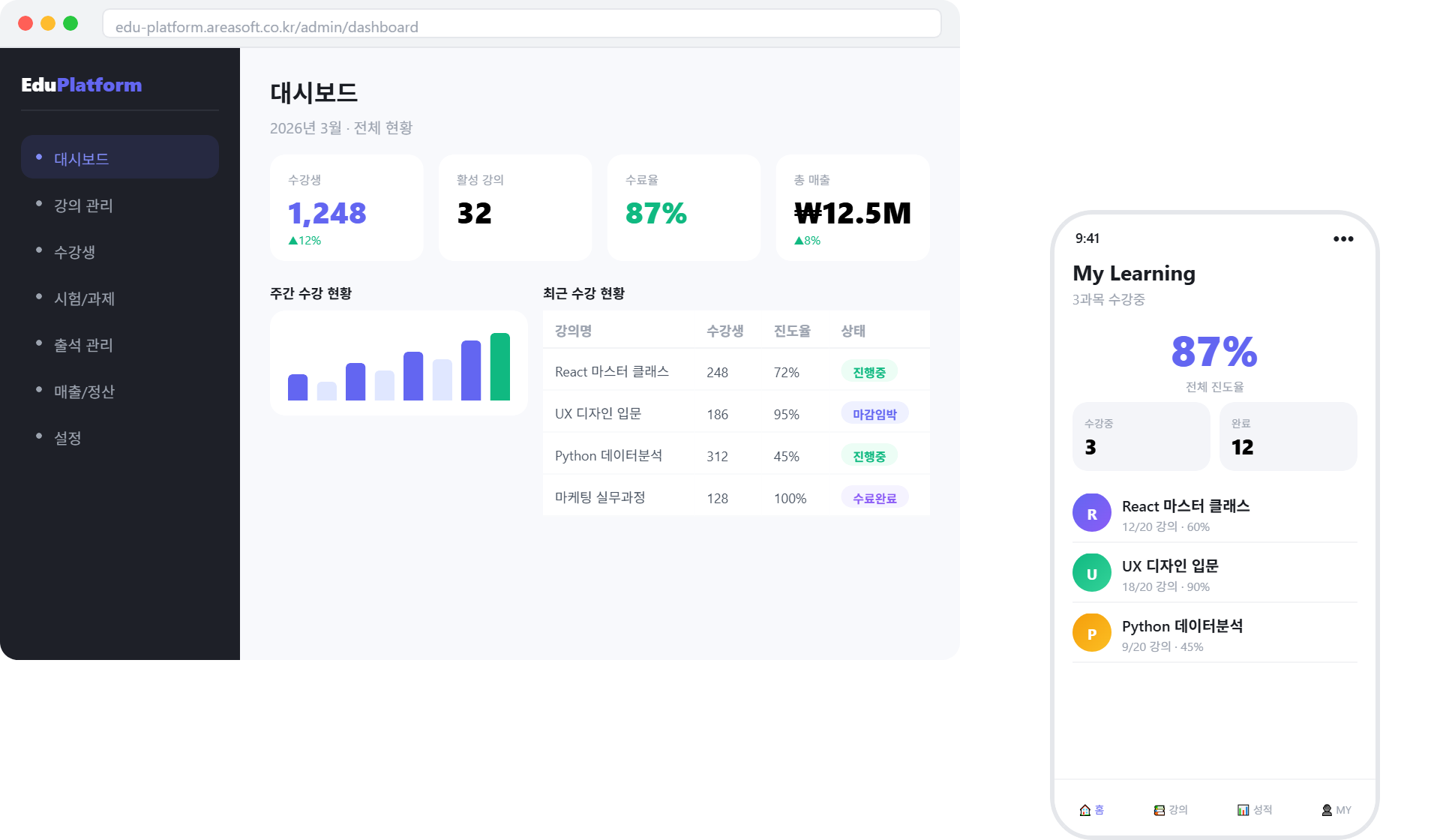 온라인 교육 플랫폼 화면